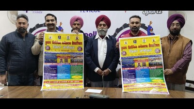 Organisers of Kila Raipur Games interacting with media persons at Circuit House in Ludhiana on Sunday. (Harvinder Singh/HT) Organisers of Kila Raipur Games interacting with media persons at Circuit House in Ludhiana on Sunday. (Harvinder Singh/HT)