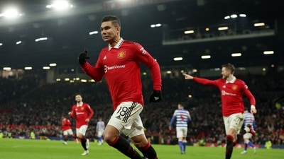Soccer Football - FA Cup - Fourth Round - Manchester United v Reading - Old Trafford, Manchester, Britain - January 28, 2023 Manchester United's Casemiro celebrates scoring their first goal REUTERS/Phil Noble (REUTERS)