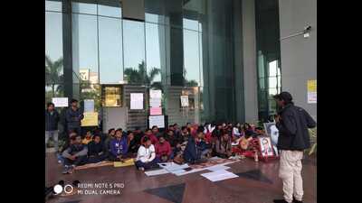 This was the third day of their protest. (HT Photo)