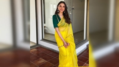 Aditi Rao's saree is from the collection of the label Raw Mango and is worth Rs. 54,800. (Instagram/@aditiraohydari) Aditi Rao's saree is from the collection of the label Raw Mango and is worth Rs. 54,800. (Instagram/@aditiraohydari)