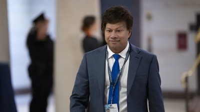 Rep.-elect Shri Thanedar, D-Mich., joins newly-elected members of the House of Representatives at the Capitol for an orientation program, in Washington. (AP)