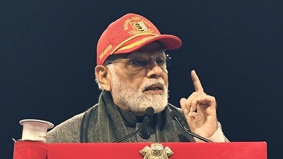 Prime Minister Narendra Modi addressing the gathering during the NCC PM Rally at Cariappa Ground, in New Delhi on Saturday.. (ANI/PIB) Prime Minister Narendra Modi addressing the gathering during the NCC PM Rally at Cariappa Ground, in New Delhi on Saturday.. (ANI/PIB)