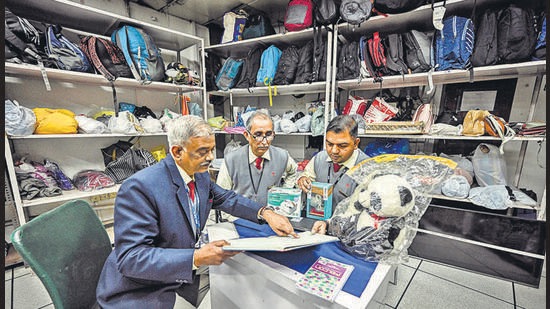 Every year, at least 10,000 articles make their way to the Lost and Found Office at the Kashmere Gate Metro Station. Only about 10% of the items here are ever claimed. (Raj K Raj/HT Photo) Every year, at least 10,000 articles make their way to the Lost and Found Office at the Kashmere Gate Metro Station. Only about 10% of the items here are ever claimed. (Raj K Raj/HT Photo)