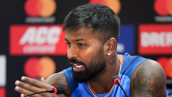 Indian captain Hardik Pandya speaks with the media ahead of the first T20 cricket match between India and New Zealand (PTI)