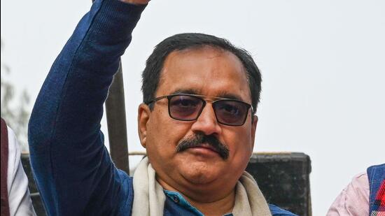 Virendra Sachdeva, working president of the BJP’s Delhi unit, said accused Kejriwal of not considering it necessary to take the approval of the finance department or lieutenant governor VK Saxena before announcing the scheme. (HT Photo)