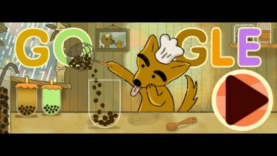 Google is celebrating the popular bubble tea with this interactive doodle.(Google)
