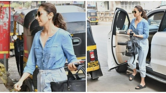 Rakul Preet Singh was spotted visiting a clinic in Mumbai on Sunday. She recently saw the OTT release of her film Chhatriwali. (Varinder Chawla)