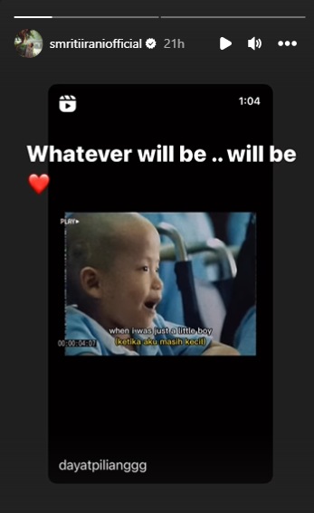 Smriti Irani posted the video of kids singing Que Sera Sera on Instagram.(Screengrab)