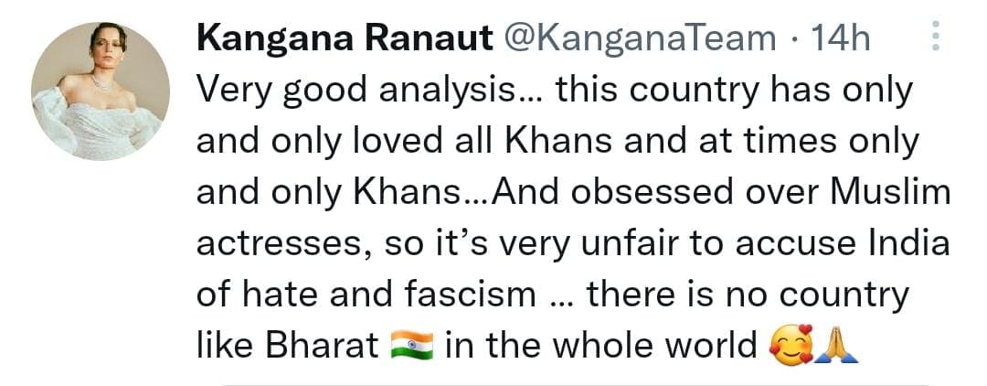 Kangana Ranaut tweeted about the success of Pathaan.
