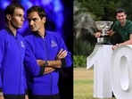 Rafael Nadal with Roger Federer; Novak Djokovic Rafael Nadal with Roger Federer; Novak Djokovic