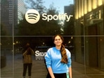 Mounika G shared a photo from her first day at Spotify (Image: LinkedIn) Mounika G shared a photo from her first day at Spotify (Image: LinkedIn)
