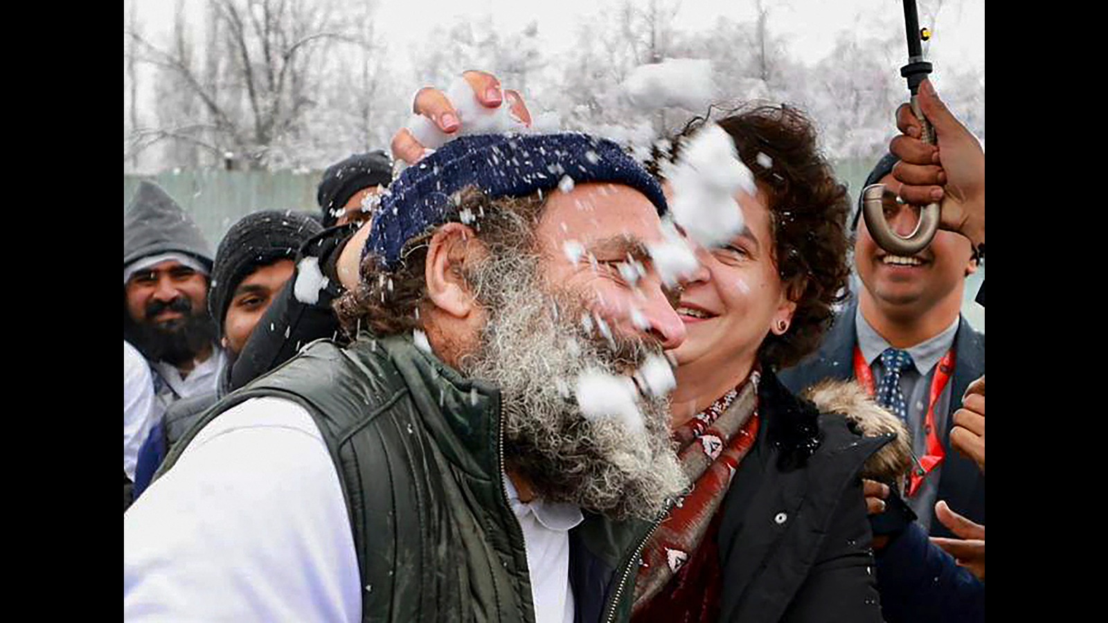 Bharat Jodo Yatra: Rahul, Priyanka snowball fight warms hearts