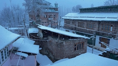A MeT official stated that the weather system was likely the cause of the moderate to heavy snowfall across middle and higher altitudes.&nbsp; (HT Photo/Waseem Andrabi)