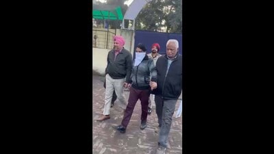 BDPO arrested by the vigilance bureau on graft charges in Ludhiana on Monday. (HT Photo)