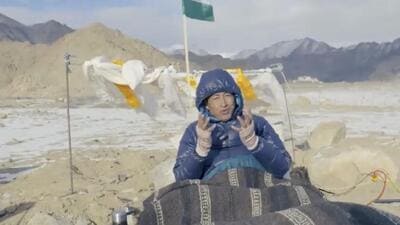 Education reformist Sonam Wangchuk’s five-day ‘climate fast’ in sub-zero temperature of Ladakh ended on Monday after Buddhist spiritual leader Thupstan Chhewang offered him some food at the Himalayan Institute of Alternatives Ladakh (HIAL). (Source: Twitter) Education reformist Sonam Wangchuk’s five-day ‘climate fast’ in sub-zero temperature of Ladakh ended on Monday after Buddhist spiritual leader Thupstan Chhewang offered him some food at the Himalayan Institute of Alternatives Ladakh (HIAL). (Source: Twitter)