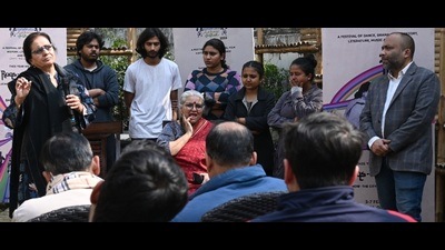 Organiser Madhavi Kuckreja addressing mediapersons along with team members in Lucknow on Monday. (HT Photo) Organiser Madhavi Kuckreja addressing mediapersons along with team members in Lucknow on Monday. (HT Photo)