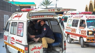 "A portion of the building had collapsed and several people are believed to be under it," the police official added. (AFP) "A portion of the building had collapsed and several people are believed to be under it," the police official added. (AFP)