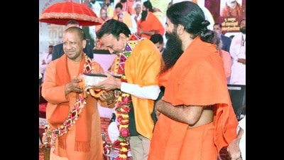 Uttar Pradesh chief minister Yogi Adityanath at the closing ceremony of Kumbh programme in Jalgaon in Maharashtra. (Sourced)