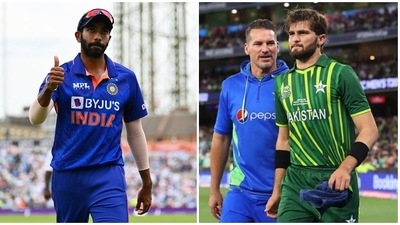 Jasprit Bumrah and Shaheen Afridi Jasprit Bumrah and Shaheen Afridi