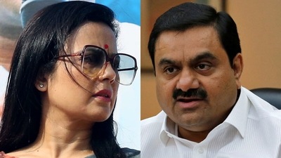 TMP MP Mahua Moitra and multi-billionaire Gautam Adani. (File pics) TMP MP Mahua Moitra and multi-billionaire Gautam Adani. (File pics)