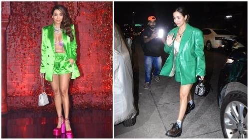 Malaika Arora steps out in green, takes inspiration from her own party  outfit. See pics | Bollywood