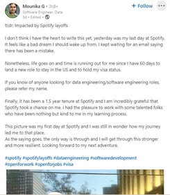 Mounika G's LinkedIn post