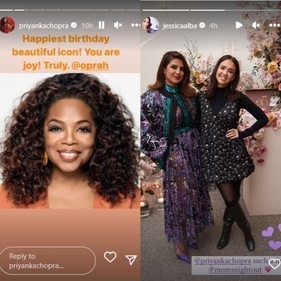 Priyanka penned a note for Oprah and also shared her picture in a rust outfit. Priyanka penned a note for Oprah and also shared her picture in a rust outfit.