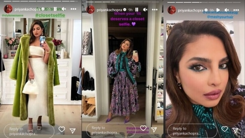 Priyanka posted several selfies. Priyanka posted several selfies.