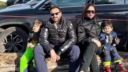 Taimur poses on jeep; Jeh photobombs Kareena, Saif Ali Khan