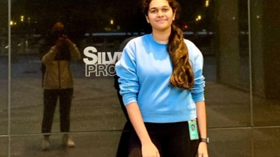 Mounika G shared a photo from her first day at Spotify (Image: LinkedIn)
