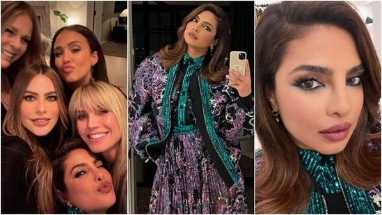 Priyanka Chopra's siren eyes with skirt-blouse for partying with Sofia  Vergara, Heidi Klum is curing our Monday blues. See pics