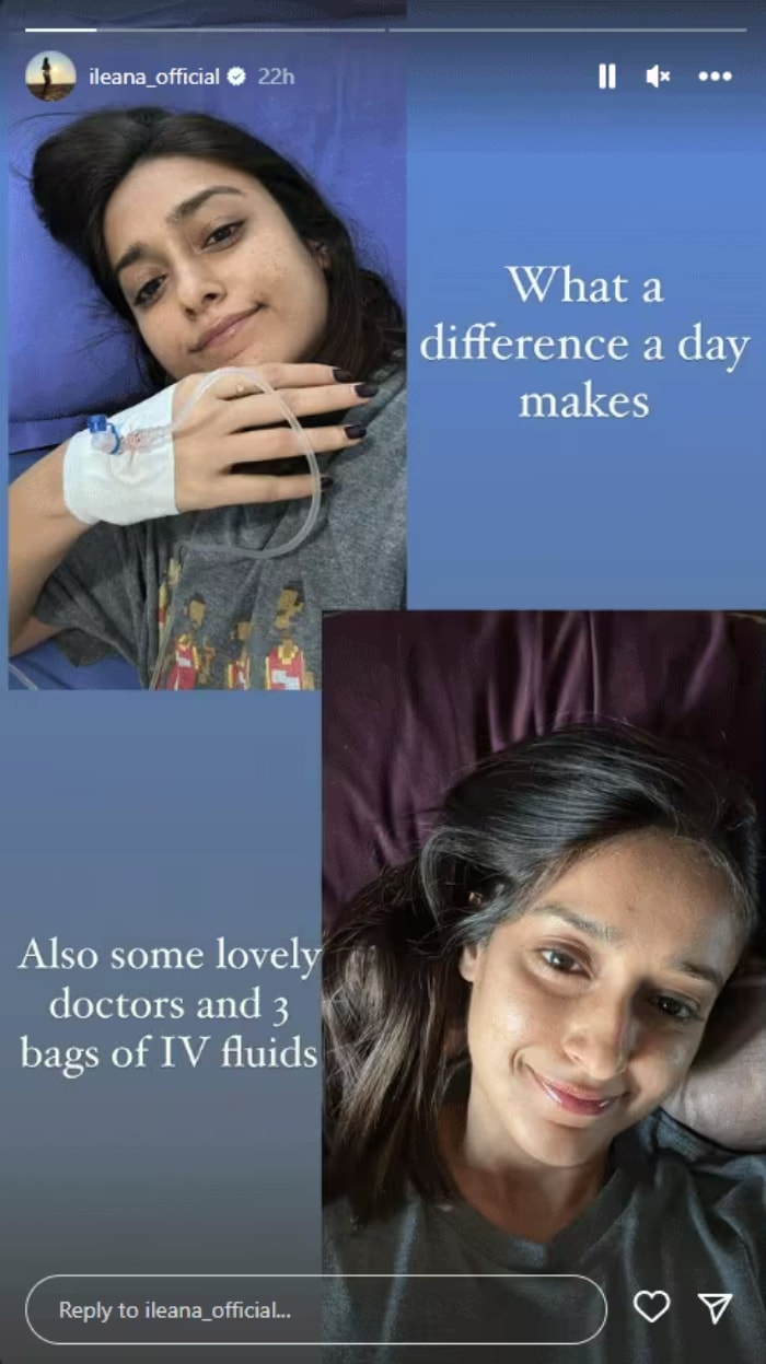 Ileana D'Cruz photos from a hospital.