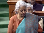 Finance minister Nirmala Sitharaman in Lok Sabha on Tuesday (Doordarshan) Finance minister Nirmala Sitharaman in Lok Sabha on Tuesday (Doordarshan)