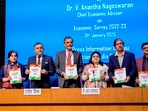Chief Economic Advisor V. Anantha Nageswaran with his team presents the Economic Survey 2022-23 during a press conference, in New Delhi. Chief Economic Advisor V. Anantha Nageswaran with his team presents the Economic Survey 2022-23 during a press conference, in New Delhi.