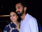 Athiya Shetty and KL Rahul pose for paparazzi outside a restaurant on Monday. (Varinder Chawla) Athiya Shetty and KL Rahul pose for paparazzi outside a restaurant on Monday. (Varinder Chawla)