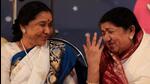 Asha Bhosle and Lata Mangeshkar (R) in a picture dated March 31, 2013. (Vidya Subramanian/Hindustan Times) Asha Bhosle and Lata Mangeshkar (R) in a picture dated March 31, 2013. (Vidya Subramanian/Hindustan Times)