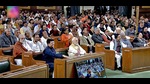 New Delhi, Jan 31 (ANI): Prime Minister Narendra Modi, Union Minister Piyush Goyal and other dignitaries during President Droupadi Murmu's address to the joint session of Parliament, in New Delhi on Tuesday. (ANI Photo) (ANI) New Delhi, Jan 31 (ANI): Prime Minister Narendra Modi, Union Minister Piyush Goyal and other dignitaries during President Droupadi Murmu's address to the joint session of Parliament, in New Delhi on Tuesday. (ANI Photo) (ANI)