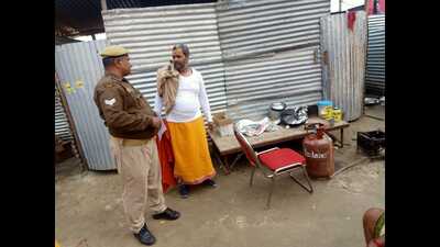 Fire dept teams inspecting a camp in Magh Mela area (ht photo)