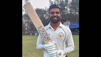 Mayank Sidhu’s unbeated 164 helped Chandigarh move into a commanding position Col CK Nayudu Trophy. (HT Photo) Mayank Sidhu’s unbeated 164 helped Chandigarh move into a commanding position Col CK Nayudu Trophy. (HT Photo)