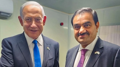 Adani Group Chairman Gautam Adani with Israel PM Benjamin Netanyahu during a handing over ceremony of Haifa Port to Adani, Israel, Tuesday, (PTI) Adani Group Chairman Gautam Adani with Israel PM Benjamin Netanyahu during a handing over ceremony of Haifa Port to Adani, Israel, Tuesday, (PTI)