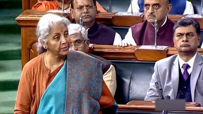Union finance minister Nirmala Sitharaman tabled the Economic Survey 2022-23 in Rajya Sabha. (PTI) Union finance minister Nirmala Sitharaman tabled the Economic Survey 2022-23 in Rajya Sabha. (PTI)