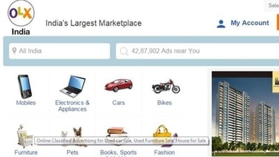 A screengrab of the OLX website shows services offered by the company. (olx.com) A screengrab of the OLX website shows services offered by the company. (olx.com)
