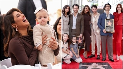 Priyanka Chopra stuns with Nick Jonas, Malti Marie and family at Hollywood Walk of Fame. (Reuters, AP) Priyanka Chopra stuns with Nick Jonas, Malti Marie and family at Hollywood Walk of Fame. (Reuters, AP)
