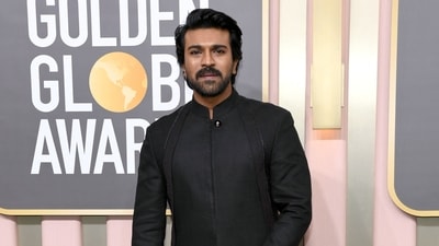Ram Charan Teja attends the 80th Annual Golden Globe Awards. (Getty Images via AFP) Ram Charan Teja attends the 80th Annual Golden Globe Awards. (Getty Images via AFP)
