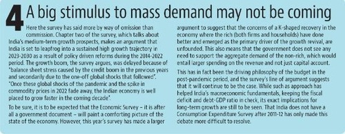 This year’s survey has made a larger argument to suggest that the concerns of a K-shaped recovery in the economy where the rich (both firms and households) have done better and emerged as the primary driver of the growth revival, are unfounded. This year’s survey has made a larger argument to suggest that the concerns of a K-shaped recovery in the economy where the rich (both firms and households) have done better and emerged as the primary driver of the growth revival, are unfounded.