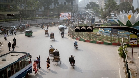 Bangladesh Economy: Vehicles travel along a road in Dhaka, Bangladesh.(Bloomberg)