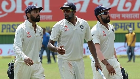 Murali Vijay, R Ashwin, and Rohit Sharma(AFP/File Photo)