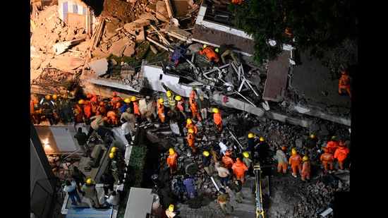 Rescue operation at the collapse site (HT File)