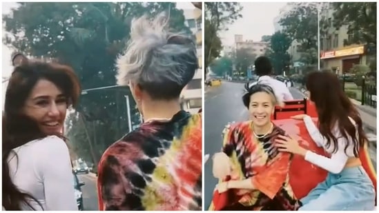 Disha Patani and Jackson Wang during their carriage ride. 