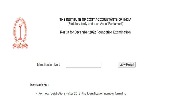 ICMAI CMA Foundation December Result 2022 out at icmai.in, check result here 